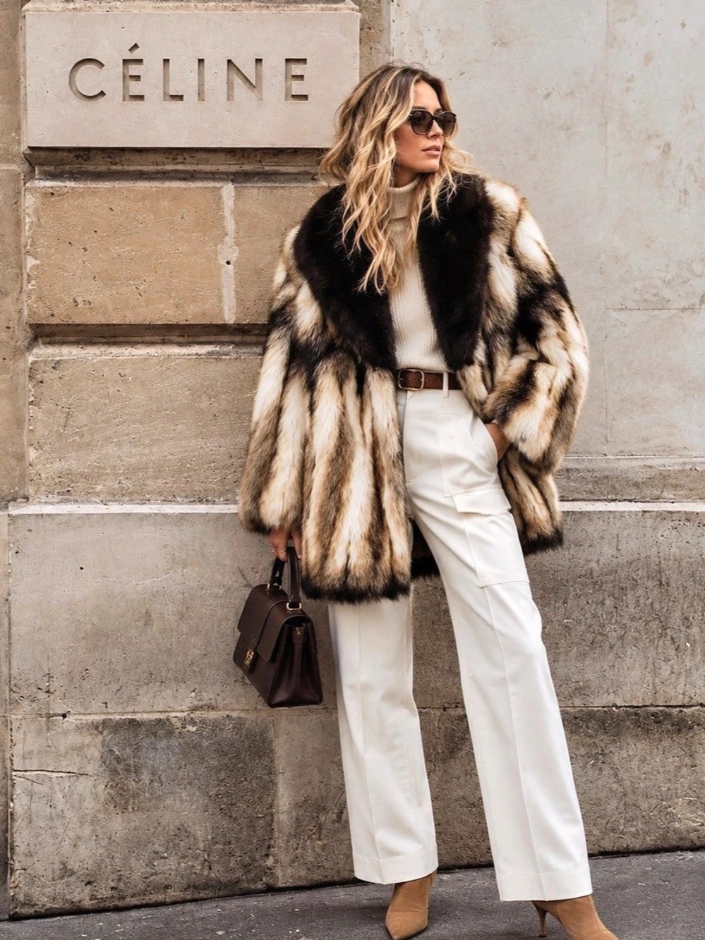 Vintage Day Furs Union Made Faux Fur Après Ski 70s Glam Mob Wife Luxe Jacket